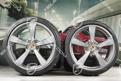 20+21-inch summer Carrera Exclusive Design wheel set, rims 8,5J x 20 ET53 + 11,5J x 21 ET67 + Goodyear summer tyres 245/35 R20 + 305/30 R21, with TPM