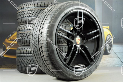 19-inch Carrera winter wheel set, 8,5J x 19 ET54 + 11J x 19 ET69 + NEW Continental winter tyres 235/40 R19 + 285/35 R19, with TPMS, black high gloss