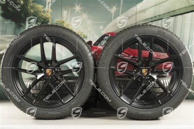 20" "Macan S" Sommerräder Satz, Felgen 9J x 20 ET26 + 10J x 20 ET19 + NEUE Michelin Sommerreifen 265/45 R20 + 295/40 R20, Schwarz seidenmatt, mit RDK-Sensoren