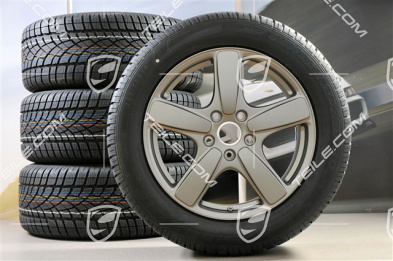 19" koła zimowe, komplet Cayenne Sport Classic, felgi 8,5J x 19 ET59 + opony zimowe Dunlop 265/50 R19, Platinum (półpołysk), z czujnikami ciśnienia