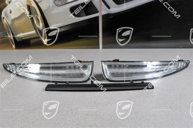 Lampy tylne przezroczyste (białe), komplet (L+R+dodatkowe światło stop), Turbo