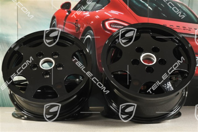 16" Komplet felg Design 90, przednie 6J x 16 ET52,3 + tylne 8J x 16 ET52,3, czarny wysoki połysk