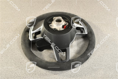 Lenkrad / Multifunktionslenkrad, 3-Speichen, Beheizbar, Alcantara Schwarz / Sport Chrono Paket Plus