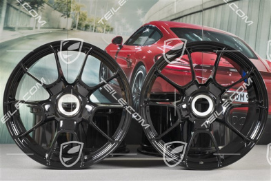 20" komplet felg 911 Turbo S Exclusive Design, felgi 11,5J x 20 ET56 + 9J x 20 ET51, czarny wysoki połysk