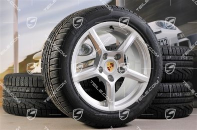 18" Boxster Winterräder Satz, 8J x 18 ET57 + 9J x 18 ET47 + Winterreifen Pirelli Sottozero II 235/45 R18 + 265/45 R18, ohne RDK-Sensoren