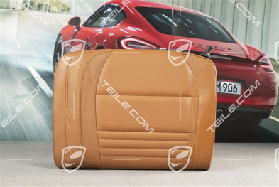 Back seat backrest, leather, Brown/Natural, Coupe, L
