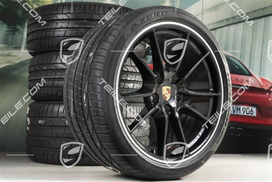 20" Sommerräder Satz Carrera S III, Felgen 8,5J x 20 ET51 + 11J x 20 ET52 + Reifen 245/35 ZR20 + 305/30 ZR20, ohne RDK-Sensoren, Schwarz Hochglanz