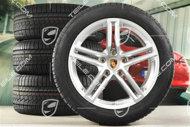 19-inch Panamera Winter wheel set, wheel rims 9J x 19 ET64 + 10,5J x 19 ET62 + Continental Winter Contact TS860 S winter tyres 265/45 R19 + 295/40 R19, silver