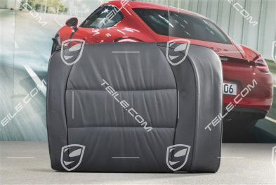 Back seat backrest, Draped leather, metropole blue, Coupe, R