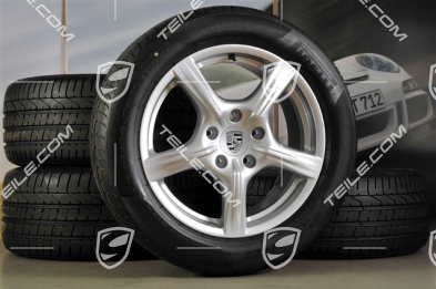 18" Komplet kół letnich Panamera, felgi 8J x 18 ET59 + 9J x 18 ET53 + opony Pirelli P-ZERO 245/50 18 + 275/45 18