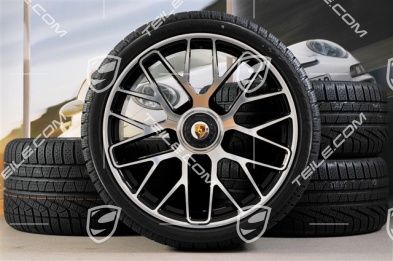 GT3 20" koła zimowe, komplet, "Turbo S" central. moc., 9J x 20 ET51 + 11J x 20 ET59 + opony zimowe Pirelli 245/35 R20+295/30 R20, czujniki RDK
