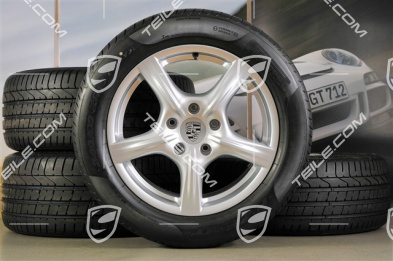 18" Komplet kół letnich Panamera, felgi 8J x 18 ET59 + 9J x 18 ET53 + opony Pirelli P-ZERO 245/50 18 + 275/45 18