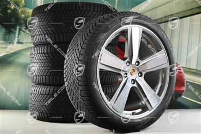 22-inch winter wheel set Cayenne Exclusive Design Sport, wheel rims 10J x 22 ET48 +11,5J x 22 ET52 + NEW Pirelli winter tyres 285/40 R22 + 315/35 R22, Platin Silver