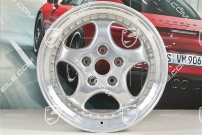 18-inch Alloy wheel rim set, Turbo 3.6, 10J x 18 ET61 + 8J x 18 ET52, Speedline, polished
