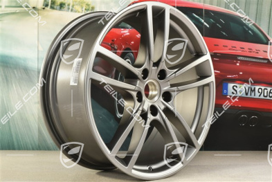 21" Felge Cayenne Turbo, 9,5J x 21 ET46, Platinum Seidenmatt