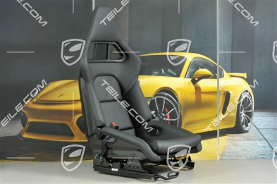 Bucket seat, collapsible, leather Black, L