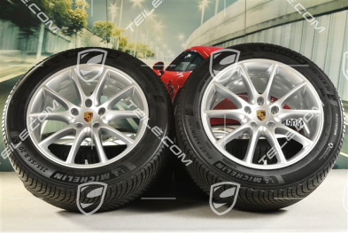 20" Cayenne Design Winterräder Satz, Felgen 9J x 20 ET50 + 10,5J x 20 ET64 + Michelin Winterreifen 255/55 R20 + 295/45 R20, mit RDK-Sensoren