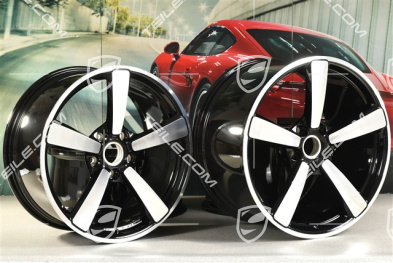 20+21" Felgensatz Turbo Exclusive Design, Felgen: vorne 9,5J x 20 ET44 + hinten 12J x 21 ET70, Schwarz Hochglanz