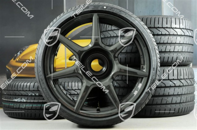 20" 911 Turbo Carbon summer wheel set, wheel rims 9J x 20 ET51 + 11,5J x 20 ET56 + summer tires 245/35 R20 + 305/30 R20, with TPMS