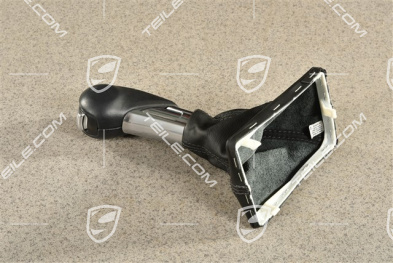 PDK, Schaltknauf /Schalthebelknopf mit Schaltmanschette Leder, Schwarz