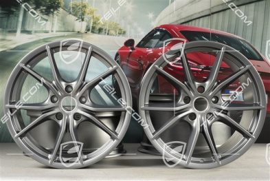20" komplet felg Carrera S IV, Felgi 8,5 J x 20 ET49 + 11,5 J x 20 ET56, platynowy półmat satyna