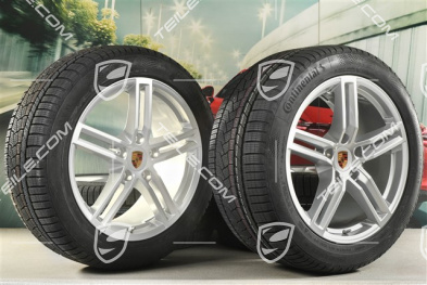 19-inch Panamera Winter wheel set, wheel rims 9J x 19 ET64 + 10,5J x 19 ET62 + Continental Winter Contact TS860 S winter tyres 265/45 R19 + 295/40 R19, silver