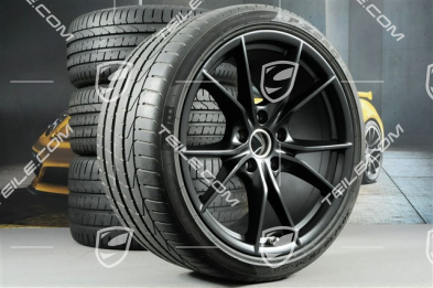 20" koła letnie, komplet Carrera S IV, Felgi 8,5 J x 20 ET49 + 11,5 J x 20 ET56 + opony letnie Pirelli 245/35 ZR20+305/30 ZR20, z czujnikami ciśnienia, czarny półmat satyna
