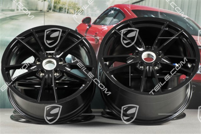 19+20" komplet felg Carrera, felgi: przednie 8,5J x 19 ET52 + tylne 11J x 20 ET66, czarny wysoki połysk