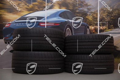 18" Boxster S II komplet kół letnich, przednie felgi 8J x 18 ET57 + tylne 9J x 18 ET43 + NOWE opony Michelin 235/40 ZR18 + 265/40 ZR18