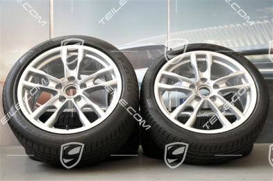 19" Komplet kół letnich Boxster S, 8J x 19 ET57 + 9,5J x 19 ET45 + NOWE opony letnie Pirelli 235/40 ZR19 + 265/40 ZR19, z czujnikami ciśnienia