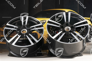 19" Felgensatz Turbo II, 8,5J x 19 ET56 + 11J x 19 ET51, für Turbo / Turbo S / GTS, schwarz hochglanz