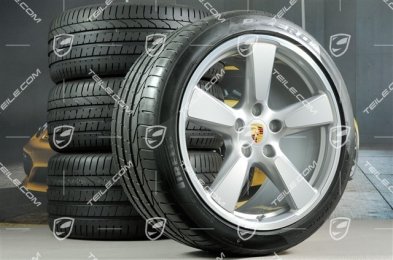 20" Sport Classic komplet kół letnich, GT-Silber metalik, felgi 9,5J x 20 ET65 + 11,5 x 20 ET63 + NOWE opony letnie 255/40 ZR20 + 295/35 ZR20, z czujn.ciśnienia