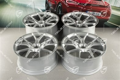 20"+21" GT3 komplet felg, 9,5J x 20 ET46 + 12J x 21 ET45, srebrny brilliant silver