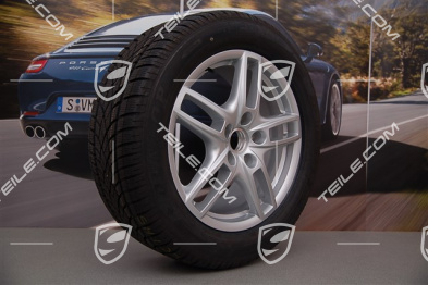 19-inch Cayenne Turbo winter wheel set, 4 wheels 8,5 J x 19 ET 59 + 4 Dunlop winter tyres 265/50 R 19 110V XL M+S, with TPMS sensors