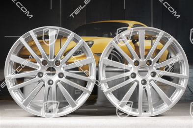 20-inch wheel rim set Panamera Design, 9,5J x 20 ET71 + 11,5J x 20 ET68, Brilliant chrome