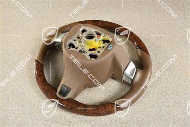 Kierownica multifunkcyjna, PDK, podgrzewanie, skóra, espresso z drewnem mahoń Mahogany