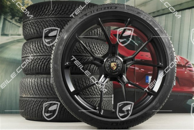 20"+21" koła zimowe GT3 / GT3RS, komplet, felgi montowane centralnie 9J x 20 ET43 + 11,5J x 21 ET46 + opony zimowe Michelin Pilot Alpin 5 245/35 R20 + 305/30 R21, czarny satynowy mat