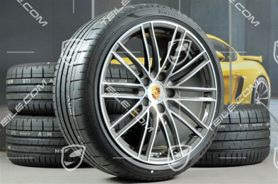 20-inch Turbo IV wheels set, rims 8,5J x 20 ET57 + 10,5J x 20 ET47 + Pirelli summer tires 235/35 ZR20 + 265/35 ZR20, with TPMS