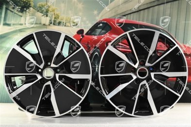 21-inch Macan Turbo wheel rim set, 8,5J x 21 ET27 + 10,5J x 21 ET47, black high gloss