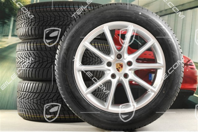 20" koła zimowe Cayenne Design, komplet, felgi 9J x 20 ET50 + 10,5J x 20 ET55 + NOWE opony zimowe Hankook 255/55 R20 + 295/45 R20, z czujnikami ciśnienia