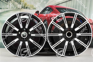 20" komplet felg Sport Aero, 9J x 20 ET54 + 11J x 20 ET60, czarny wysoki połysk + frezowana powierzchnia