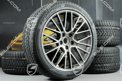21" koła zimowe Cayenne COUPÉ RS Spyder, komplet, felgi 9,5J x 21 ET46 + 11,0J x 21 ET49 + opony zimowe Pirelli 275/40 R21 + 305/35 R21, z czujnikami ciśnienia