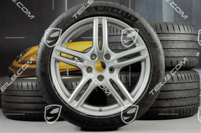 20" Koła letnie Panamera Turbo, felgi 9,5J x 20 ET71 + 11,5J x 20 ET68 + NOWE opony letnie Michelin 275/40 ZR20 + 315/35 ZR20, z czujnikami ciśnienia