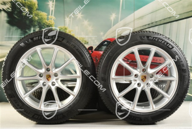 20" koła zimowe Cayenne Design, komplet, felgi 9J x 20 ET50 + 10,5J x 20 ET55 + opony zimowe Michelin 255/55 R20 + 295/45 R20, z czujnikami ciśnienia