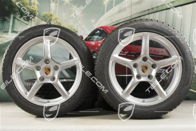 18" Boxster winter wheels set, rims 8J x 18 ET57 + 9,5J x 18 ET49, Pirelli Sottozero II winter tires, with TPMS