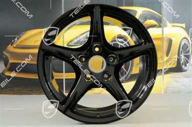 18" Komplet felg Carrera III, 8J x 18 ET57 + 11J x 18 ET51, C4 / C4S, czarny wysoki połysk