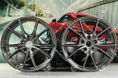 20-inch Carrera S IV wheel rim set, 8,5 J x 20 ET49 + 11,5 J x 20 ET76, Platinum satin-matt
