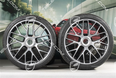 20" Turbo S Zentralverschluss Winterräder Satz für Turbo S / GTS, Felgen 8,5J x 20 ET51 + 11J x 20 ET59 + NEUE Michelin Pilot Alpin PA4 N1 Winterreifen 245/35 R20+295/30 R20, RDK-Sensoren