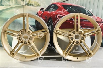 21" Komplet felg Mission E Design, 9,5J x 21 ET60 + 11,5J x 21 ET66, aurum - złoty satynowy półmat