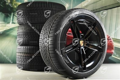 21" koła zimowe Mission E Design, komplet, felgi 9,5J x 21 ET60 + 11,5J x 21 ET66 + opony zimowe Continental Winter Contact TS860 S 265/35 R21 + 305/30 R21, czarny wysoki połysk